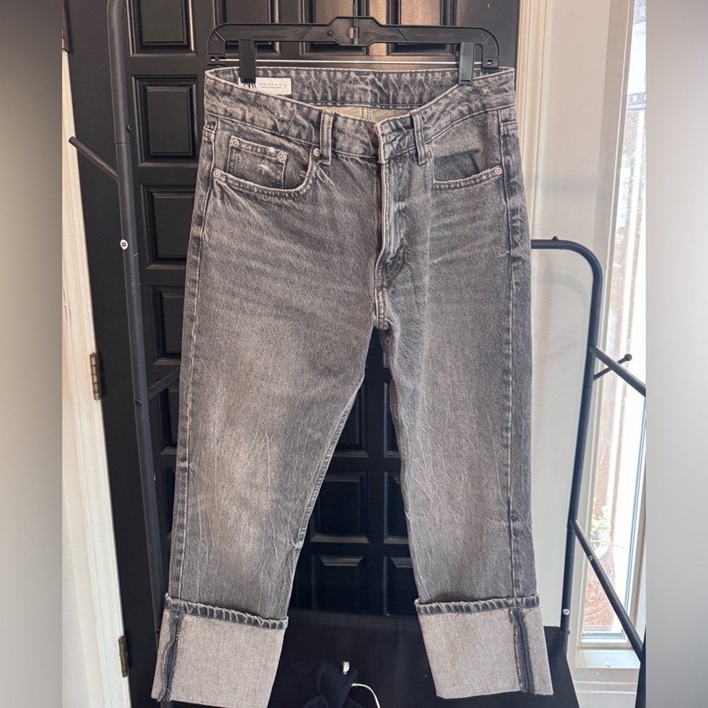Zara black demin crop Jeans
